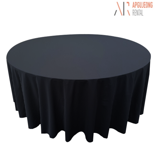 블랙 원형 테이블 커버 렌탈 다용도 행사용 테이블보 대여 임대